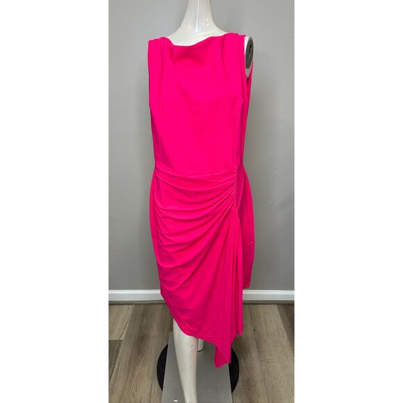 CHIARA BONI BATEAU NECKLINE DRAPED BODYCON SLEEVELESS DRESS...